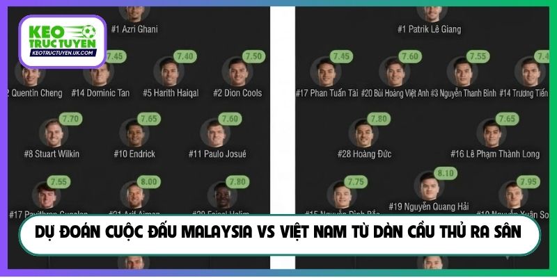 Dự đoán cuộc đấu Malaysia vs Việt Nam từ dàn cầu thủ ra sân